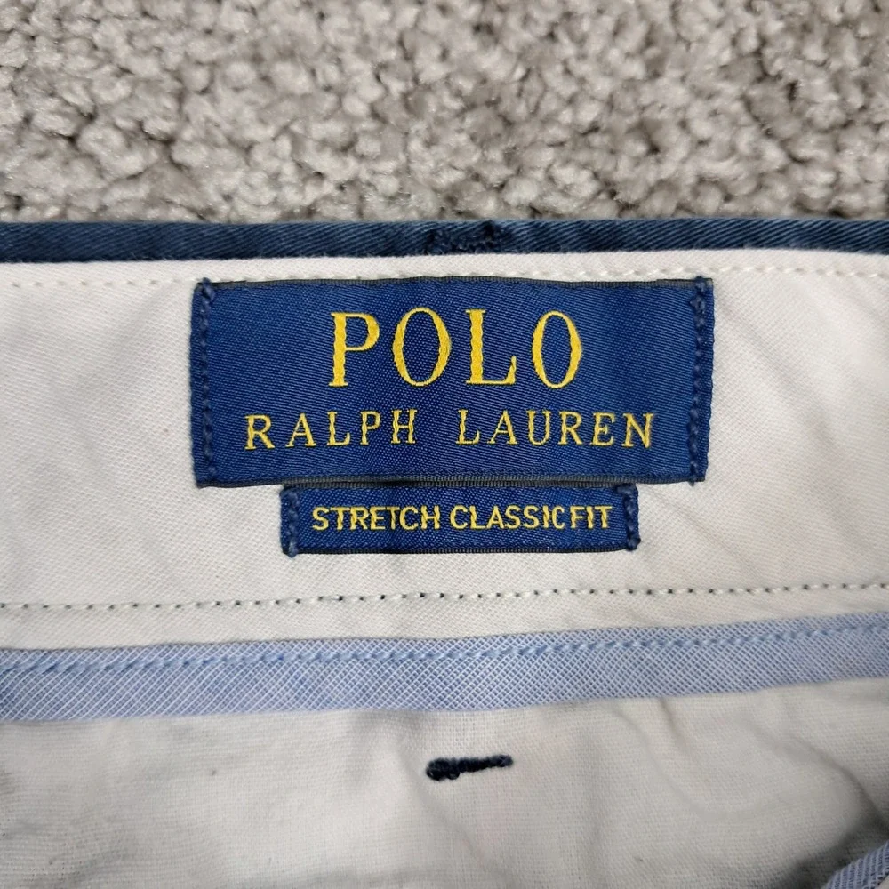 Polo Ralph Lauren Mens Stretch Classic Fit Chino Shorts Navy‎ Blue Size 36